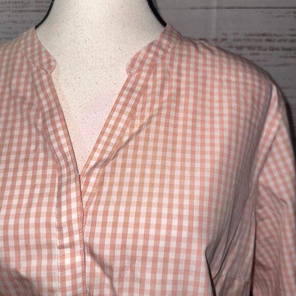 L.L.Bean Pink Gingham button down Shirt women’s Size Medium - Picture 5 of 8